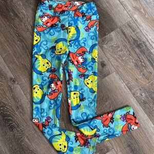 LuLaRoe l/xl fits like a 7/8 little mermaid Disney Cartoon Leggings